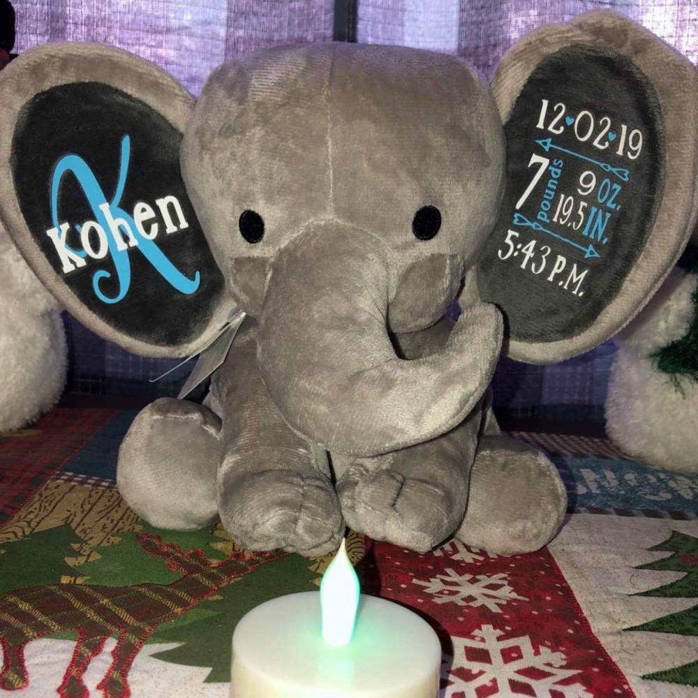 Birth Announcement Plush Elephant